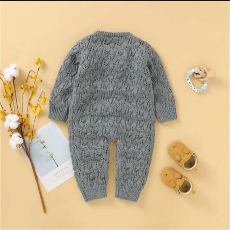 Knitted Baby Romper Autumn Newborn Girl Jumpsuit Boy Knit Clothes Toddler Jumpsuits | Мать и ребенок