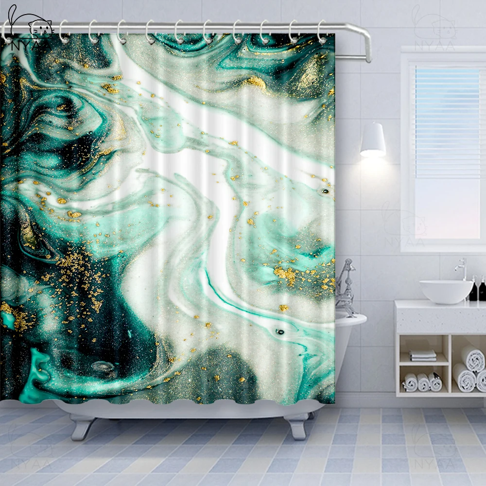 Шторы для душа Vixm в мраморном стиле пастельные тона облачные трещины витражные