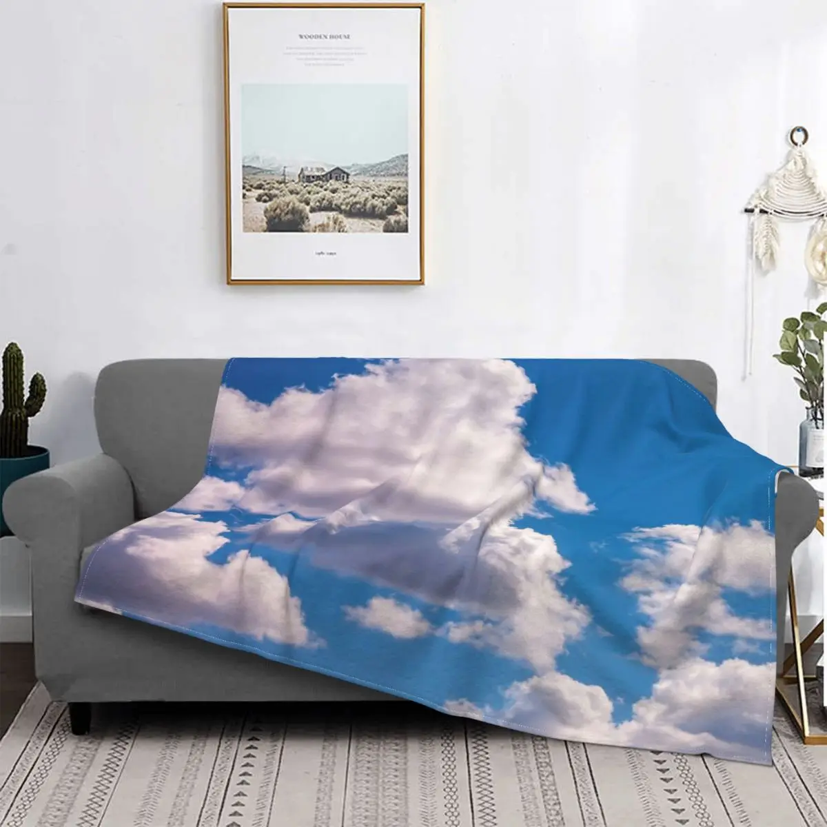 

Di Collection-одеяло с синим небом и белыми облаками покрывало для кровати плед постельное белье пляжное одеяло летнее одеяло покрывало 220x240
