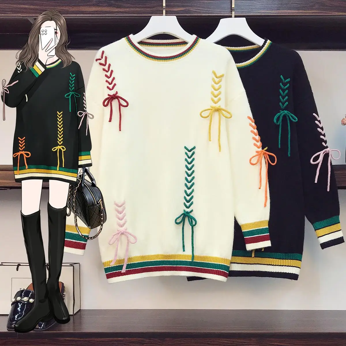 

Милый черный белый бант