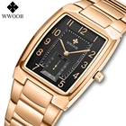 Часы наручные WWOOR Мужские кварцевые, брендовые Роскошные модные, водостойкие квадратные, повседневные, 30 атм