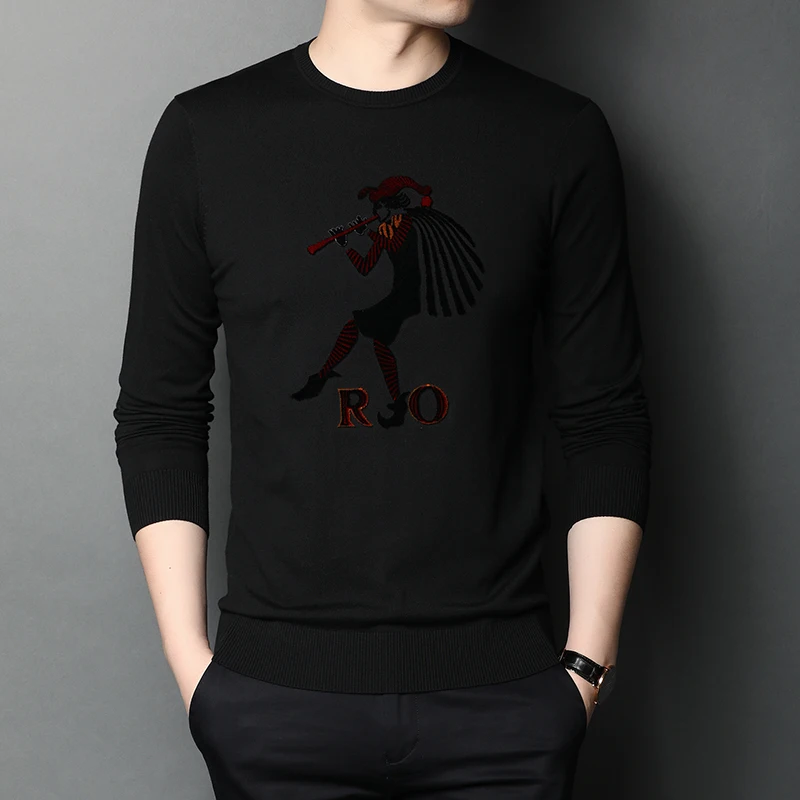 hot sale new top grade fashion oneck knit pullover mens designer luxury brand sweater graphic casual jumper men clothing free global shipping