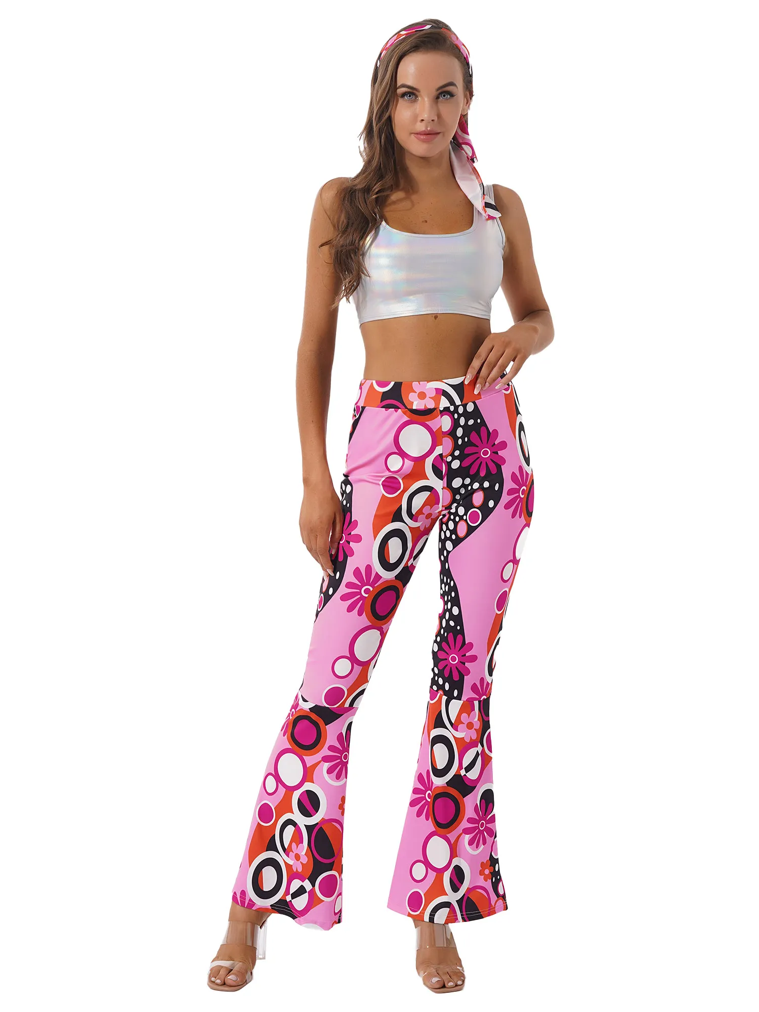 Женские леггинсы с цветочным принтом расклешенные брюки в стиле бохо | Женская