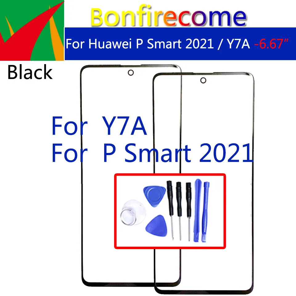 

Сенсорный экран для Huawei Y7A, Замена переднего внешнего стекла для P Smart 2021