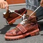 Модные солнцезащитные очки в стиле ретро коричневый мужская обувь с высоким берцем обувь с леопардовым принтом; Мужская повседневная спортивная обувь из микрофибры на платформе, спортивная обувь для мужчин; zapatillas hombre