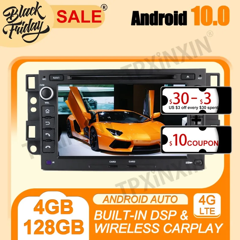 

PX6 IPS Carplay Android 10.0 4G+128G For Chevrolet Aveo Captiva 2002-2011 Multimedia Player Auto Radio Tape Recorder GPS Navi