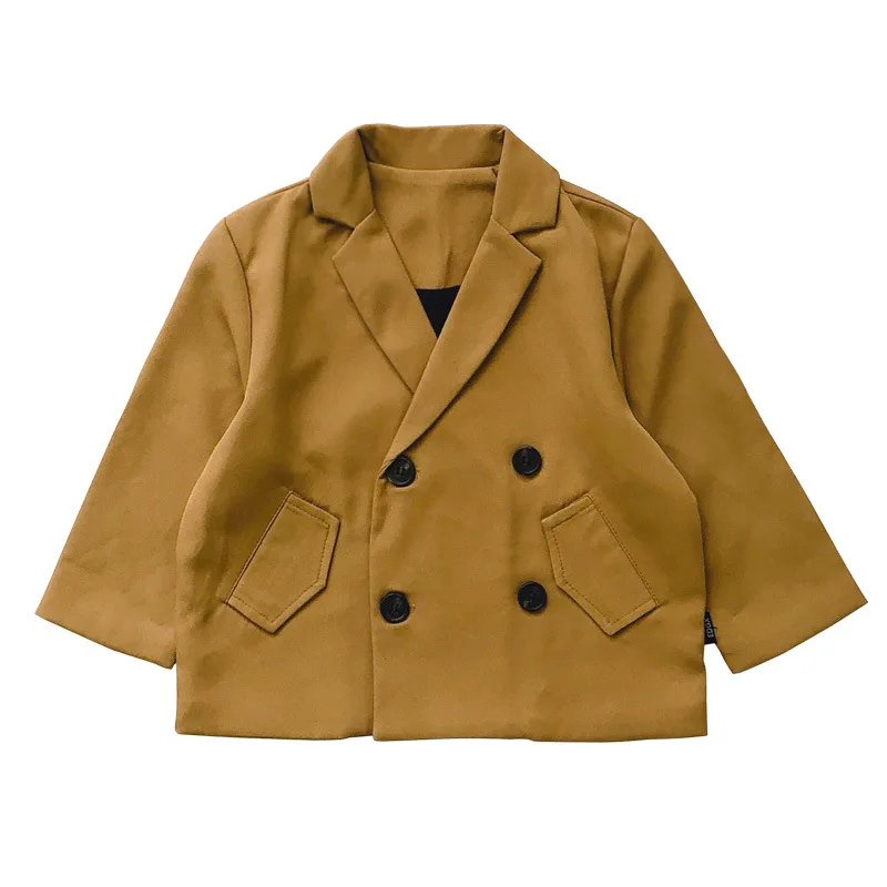 Семейные комплекты для мамы и детей пальто с двумя пуговицами ветровка