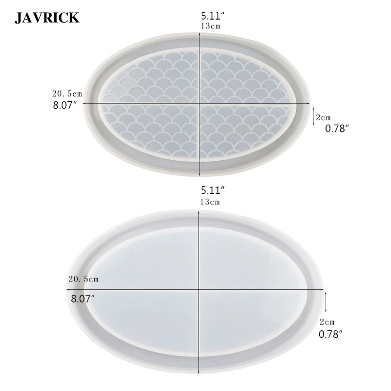 

Ocean Fish Scale Oval Tray Crystal Epoxy Resin Mold Fruit Plate Storage Box Silicone Mould DIY Crafts Decorations Ornaments