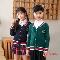 boys and girls cardigan sweater coat college style childrens sweaters chorus preppy style kintwear school uniform for student