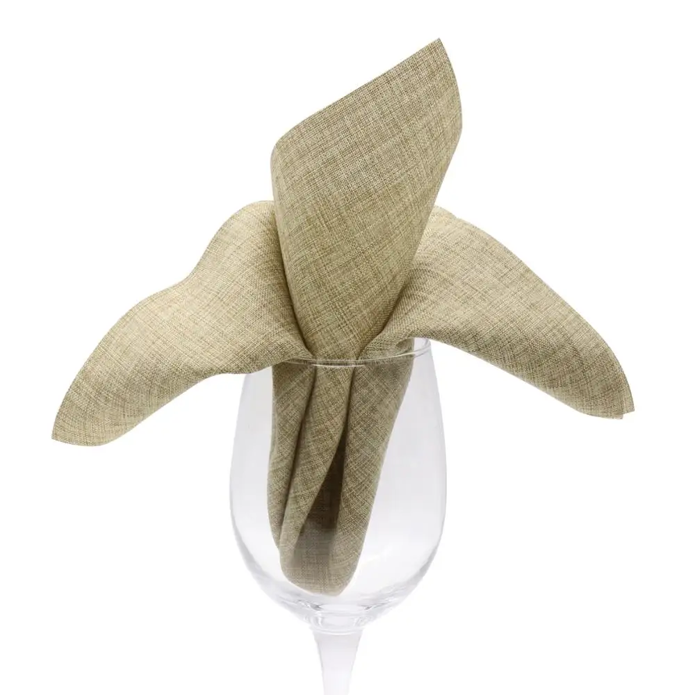 Table Cloth Napkins Imitation Linen Polyester Square Handkerchief Satin Table Dinner Napkin For Wedding Home Party Decoration