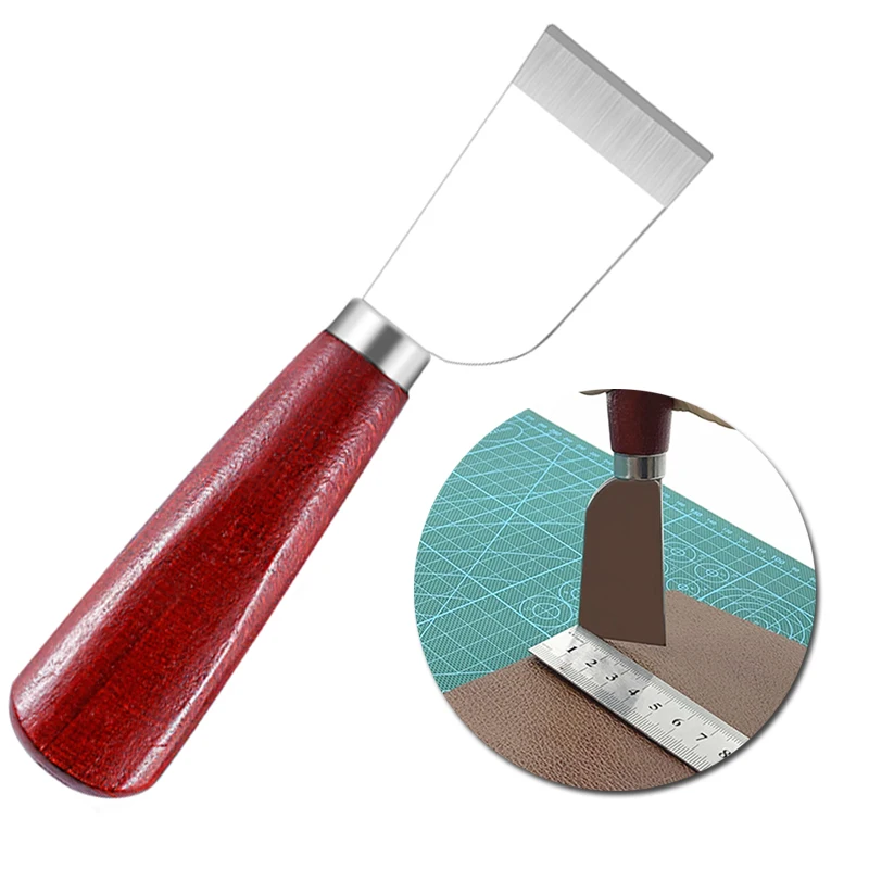 Nonvor Обрезной нож с деревянной ручкой и окантовкой кожаный острый рабочий