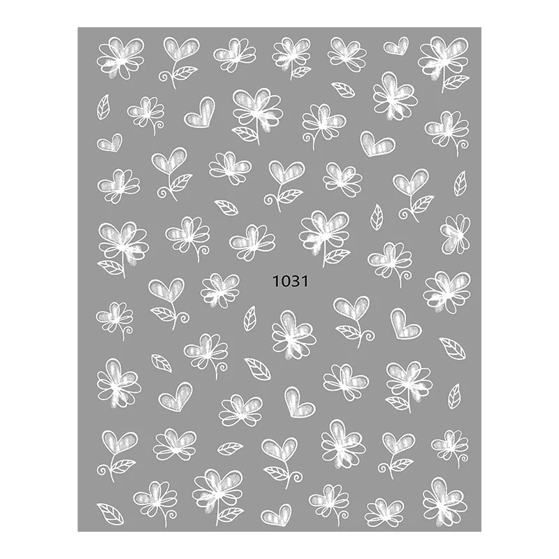 

2021 new transparent white flower nail stickers Japanese fresh cool style DIY Nail accessories wholesale