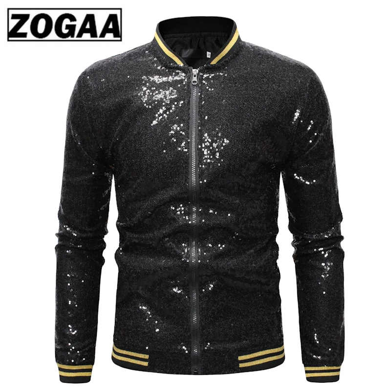 Мужские Блестящие золотистые куртки с пайетками и пальто 2019 новая брендовая