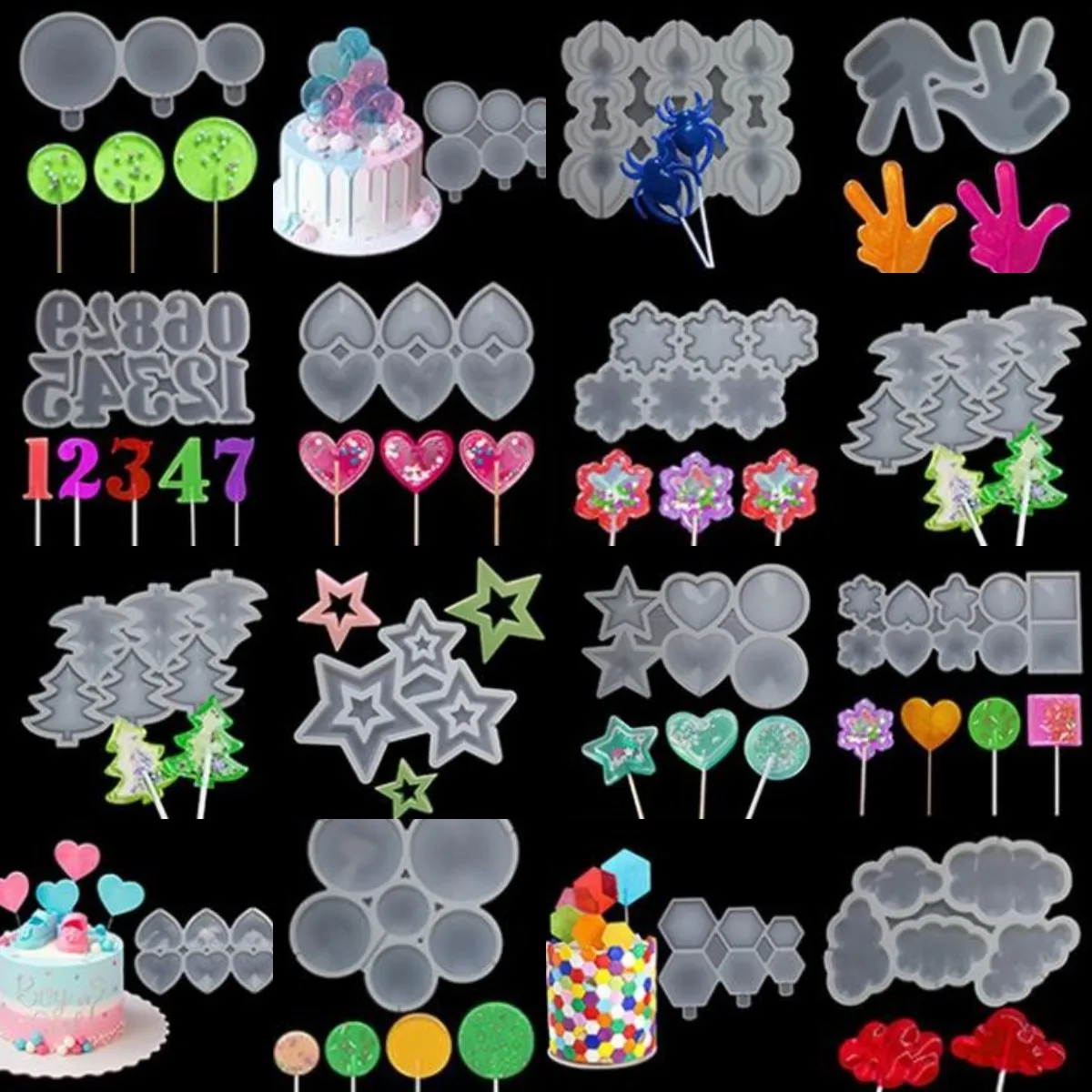 

Number 0-9 Lollipop Heart Silicone Mold DIY Handmade Chocolate Candy Mould For Birthday Cake Decorating Tools Kitchen Bakeware