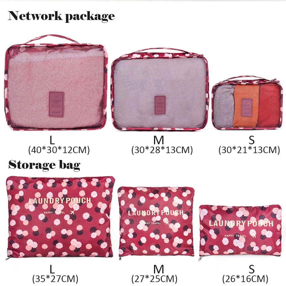 6 шт./компл. для путешествий органайзер хранилище сумочка сумки Портативный