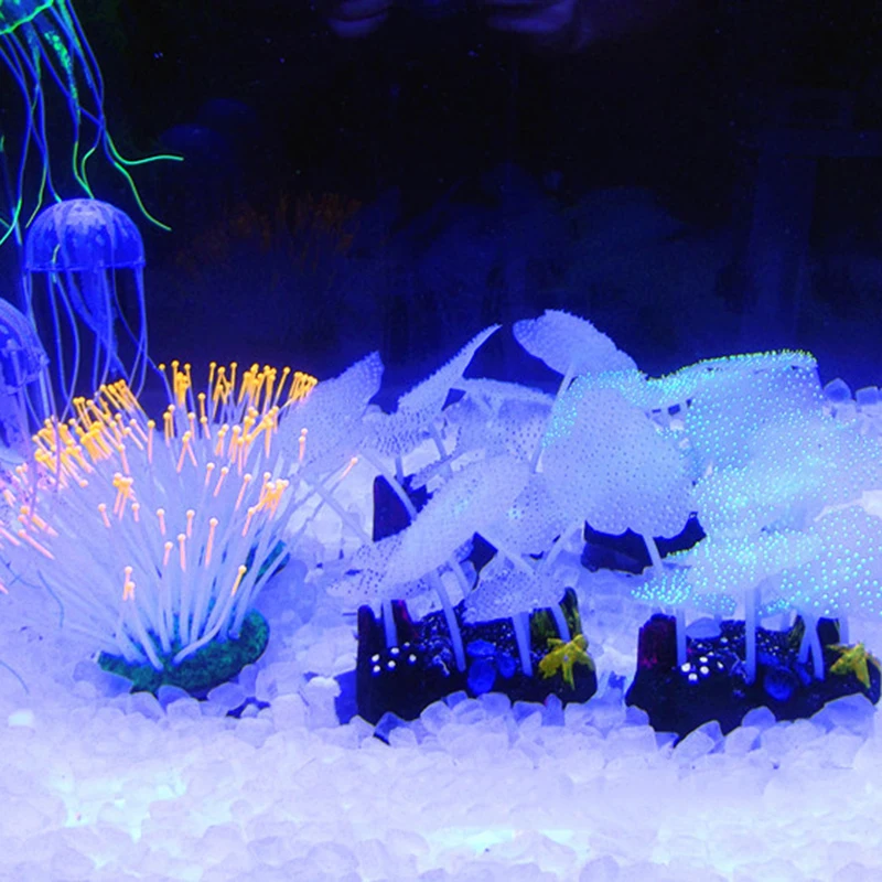 Colorido Artificial brillante efecto Medusa tanque de peces de acuario decoraci&oacute;n Mini submarino ornamento decoraci&oacute;n acu&aacute;tico suministros para mascotas-3
