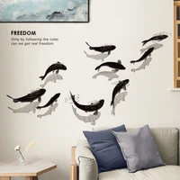 creative chinese ink small fish wall stickers living room sofa wall decor bedroom stickers self adhesive home decor room decor