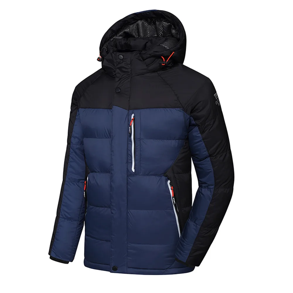 Dark Blue Мужская Новая походная куртка сохраняющая тепло повседневная спортивная мода супер водонепроницаемая ветровка пальто на молнии с капюшоном куртки для альпинизма - Цвет: Dark Blue