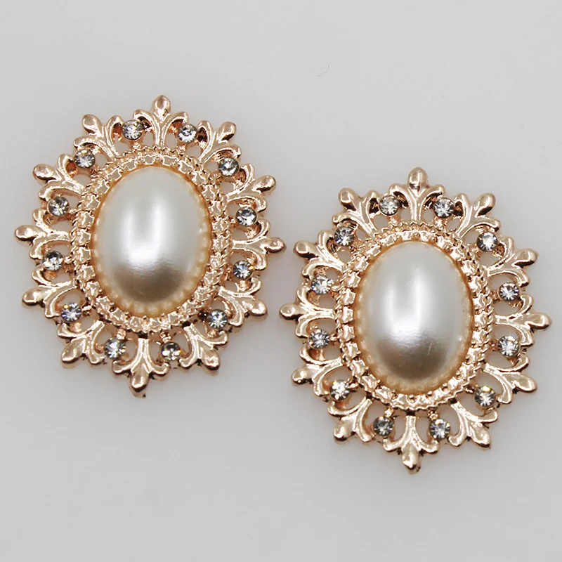 Золотистые подвески 10 шт. прозрачные стразы жемчужные пуговицы для свадебного