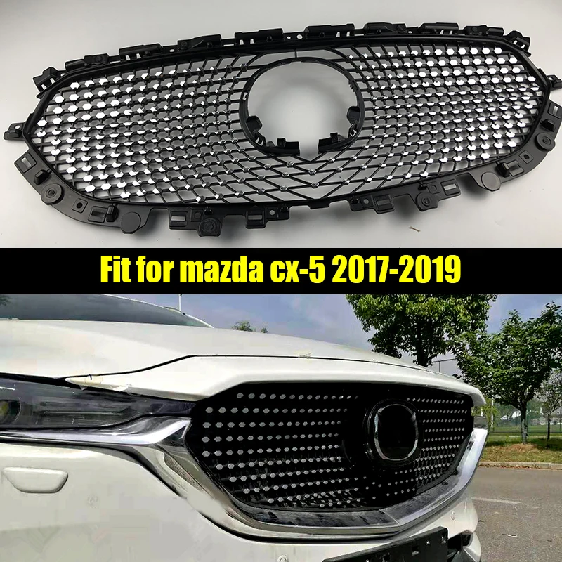 Подходят для MAZDA CX 5 CX5 2017 18 внешние аксессуары Алмазный гриль передняя решетка