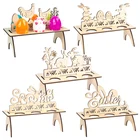 Деревянные полки-подставки для пасхальных яиц, украшение для вечерние сделай сам, деревянный держатель для цыплят и кроликов, подставка для подноса, украшения для дома на Пасху