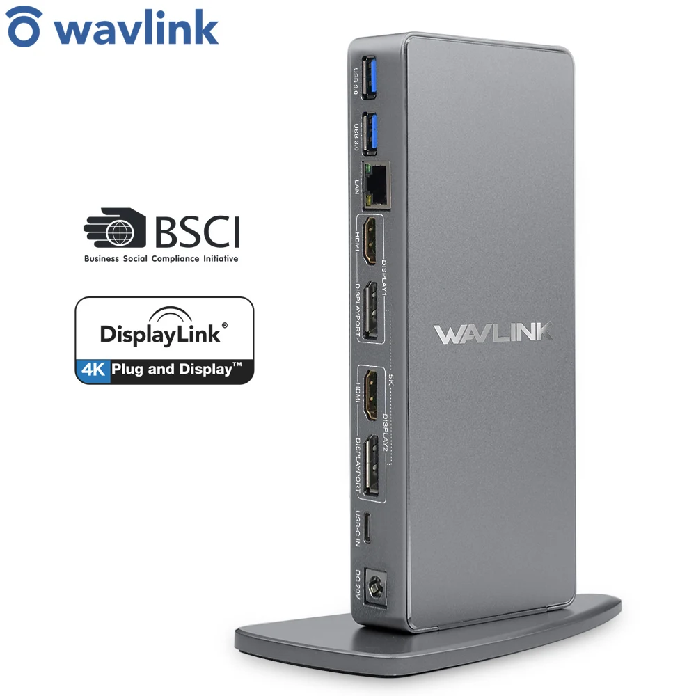 Универсальная док станция Wavlink USB 3 0 5K Dual 4K HDMI HD гигабитный Ethernet Тип C для