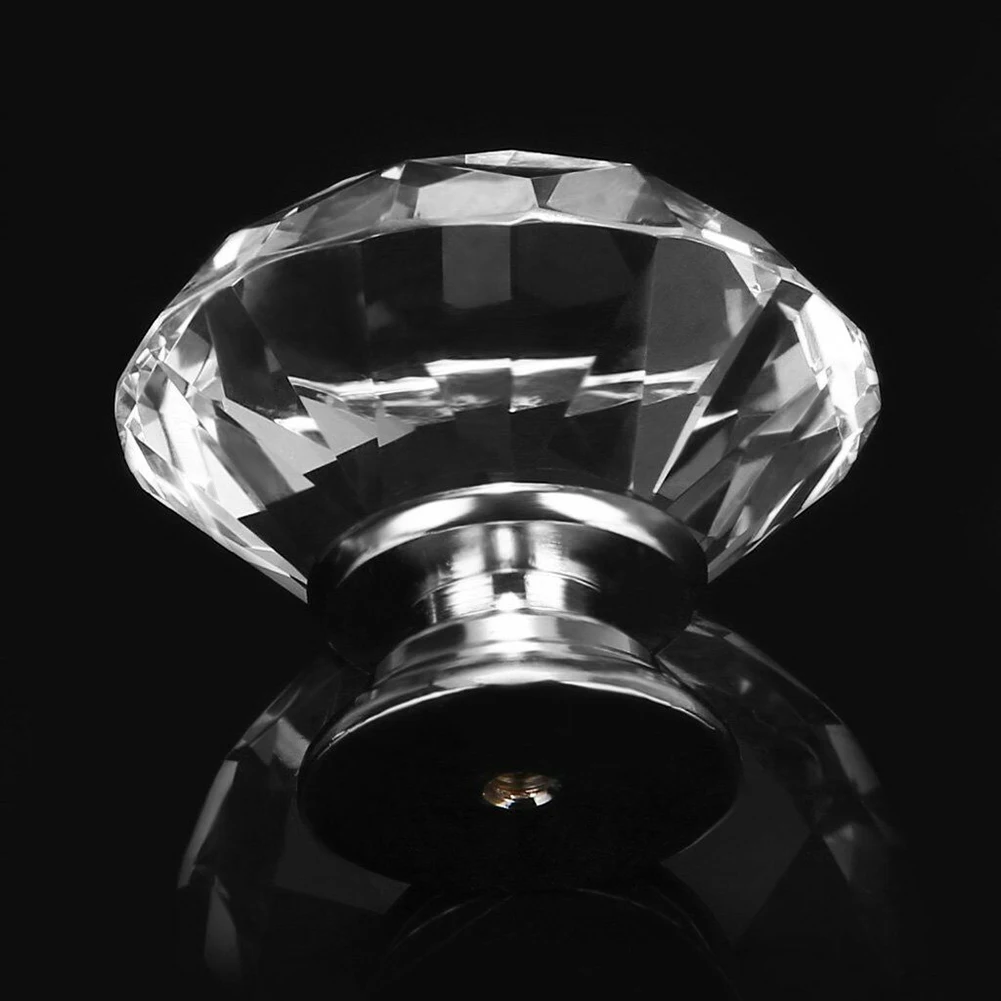 8 шт. 40 мм прозрачный кристалл дизайн ручка для стены шкафа ящика легко установить