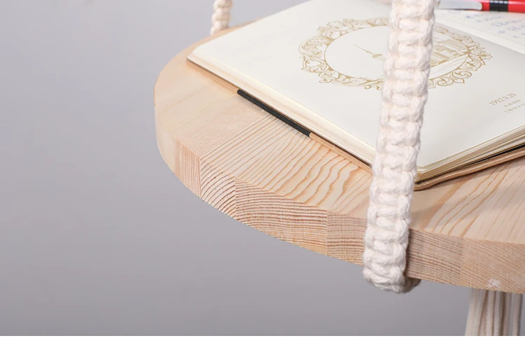 

New arrival handmade macrame plant pot tray macrame pot tray pot holder with wooden board