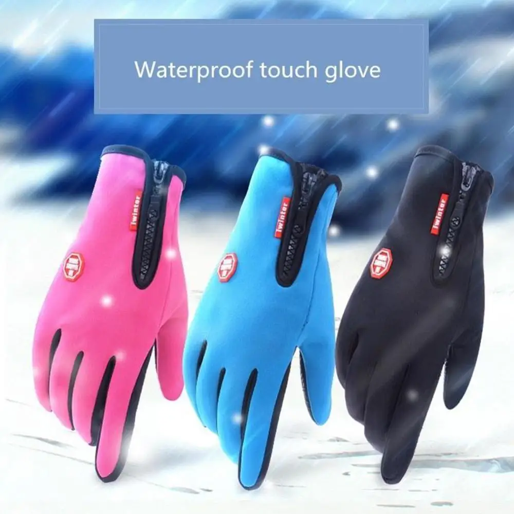 

screen Bike Gloves Winter Thermal Windproof Warm Cycling Gloves Glove Bicycle Outdoor Women Men Finger Anti-slip Full T2I1