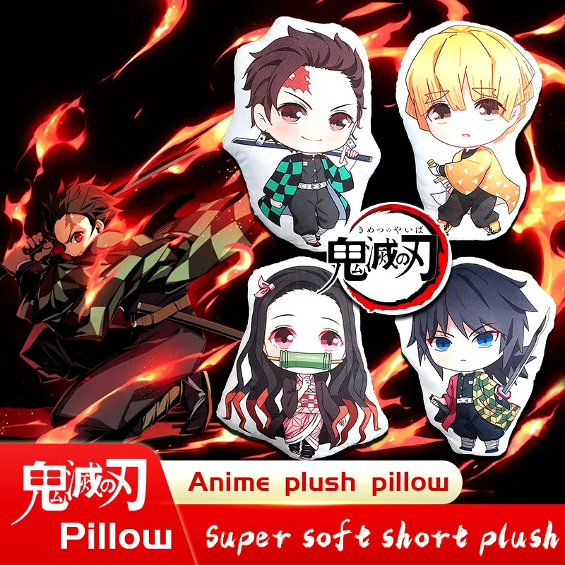 

Devil's Blade Anime Q Version Plush Pillow Demon Slayer Kimetsu No Yaiba Tanjirou Nezuko Stuffed Plush Toy Home Decor Pendant