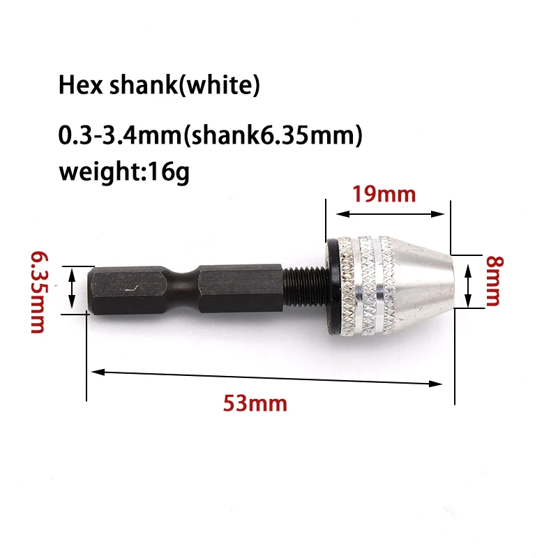 Keyless Drill Chuck Screwdriver Impact Driver Adaptor 1/4 Hex Shank Bit Tools AZZKOR Quick Change Convertor Adapter 1pcs | Инструменты