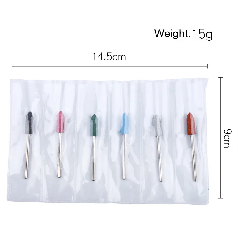 

6pcs/set Rubber Silicone Nail Drill Bit Nail Buffer Rotary Burr Mills Cutter for Manicure Drill Accessories Foot Polishing Tools