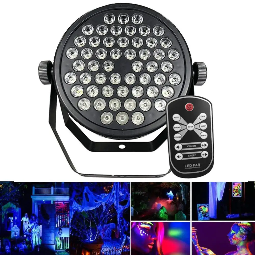 54 Светодиодный УФ светильник RGBW стробоскоп DMX 512 сценический эффект