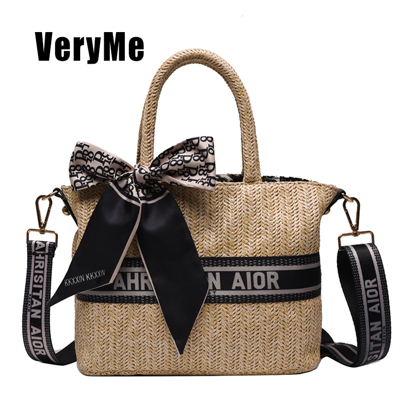 

VeryMe Fashion Straw Female Handbags Vintage Ladies Shoulder Crossbody Bags Women Elegant Designer Tote Pack Bolso De Mano Retro