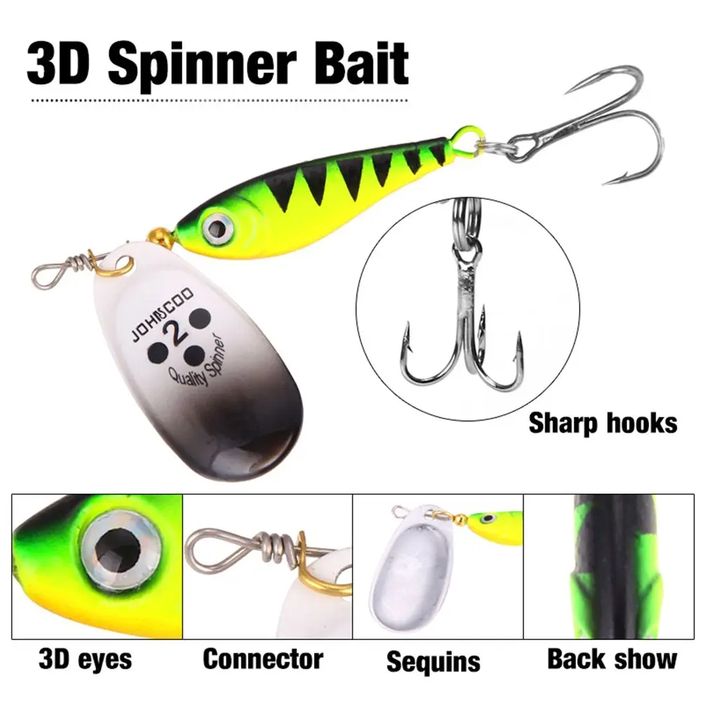 

11g 15g 20g Metal Twist Rotate Sequin Spoon Metal Crankbaits Treble Hook Fishing Bait