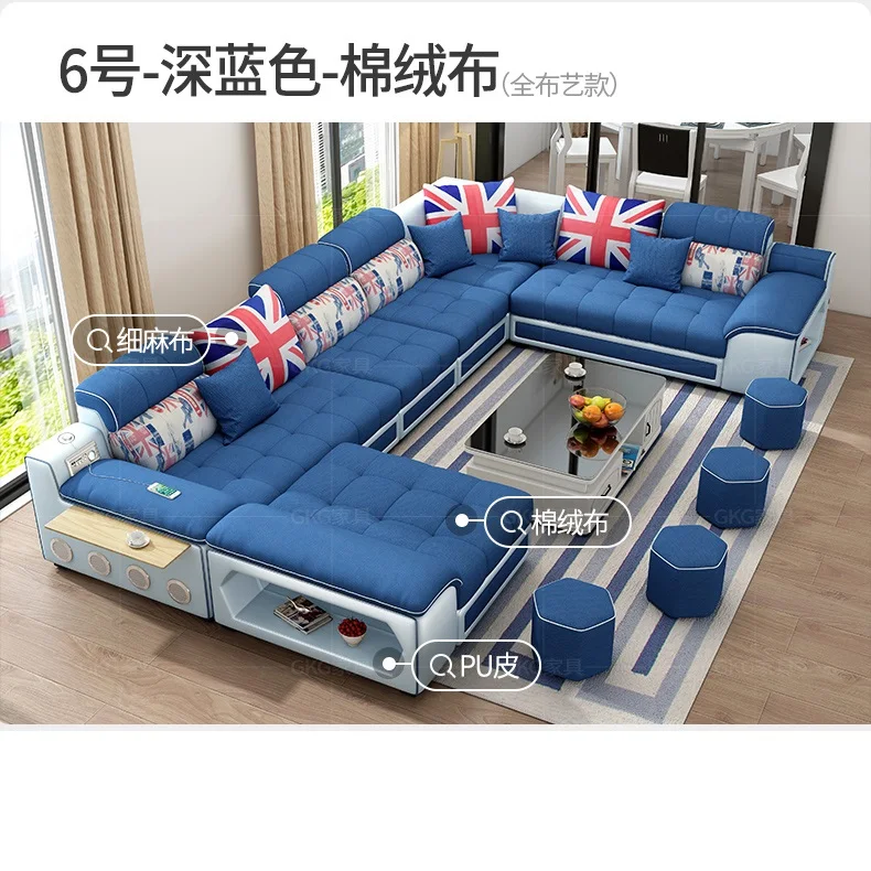 Бархатные диваны hanf из льняной пеньковой ткани секционные для гостиной набор