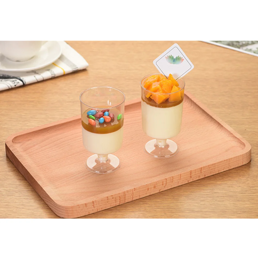 

20 Pcs 100 Disposable Cups Pudding Yogurt Cup Roud Goblet Clear Cup Little Cup for DIY Sauce Jelly- Lid or Spoon