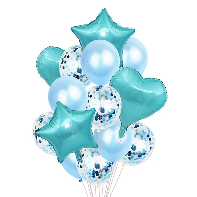 14 шт./компл. 18 дюймов фольга в виде звездного сердца фотолатексные воздушные шары