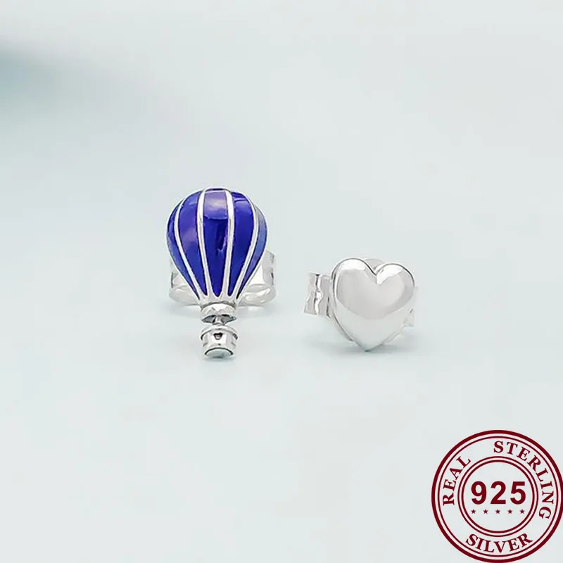 

100% 925 серьги Silver Pan Earrings Shining Hot Air Balloon And Love Pan Earrings For Women Wedding Gift Fashion Jewelry
