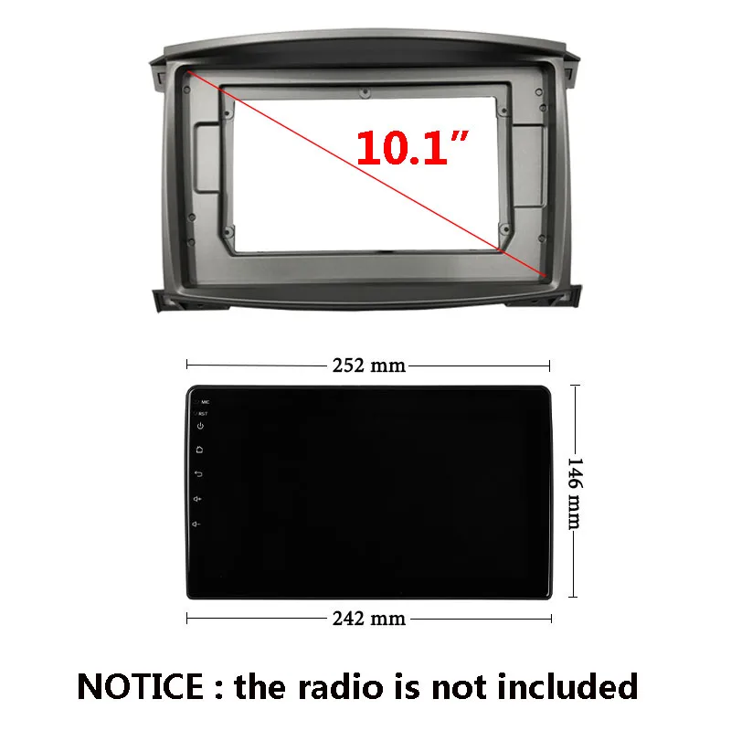 Car Radio Dashboard Fascia For Toyota Land Cruiser 100 LEXUS LX470 Stereo Panel Mounting Bezel Faceplate Dash Frame Kit | Автомобили и