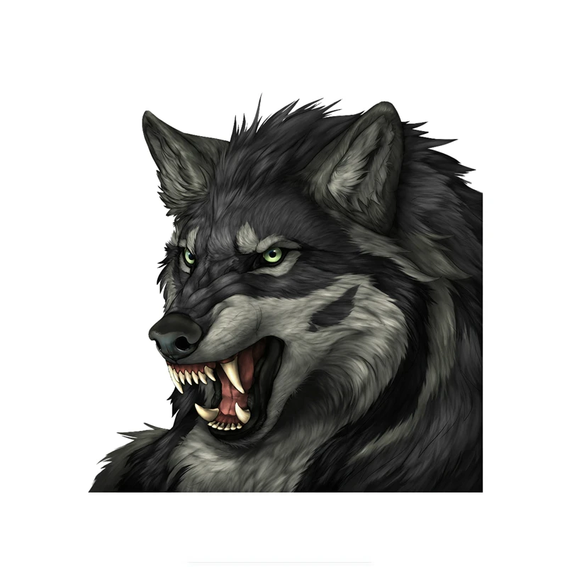 

Dawasaru Gray Angry Wolf Car Sticker Waterproof Personalized Decal Laptop Truck Motorcycle Auto Accessories PVC,14cm*14cm