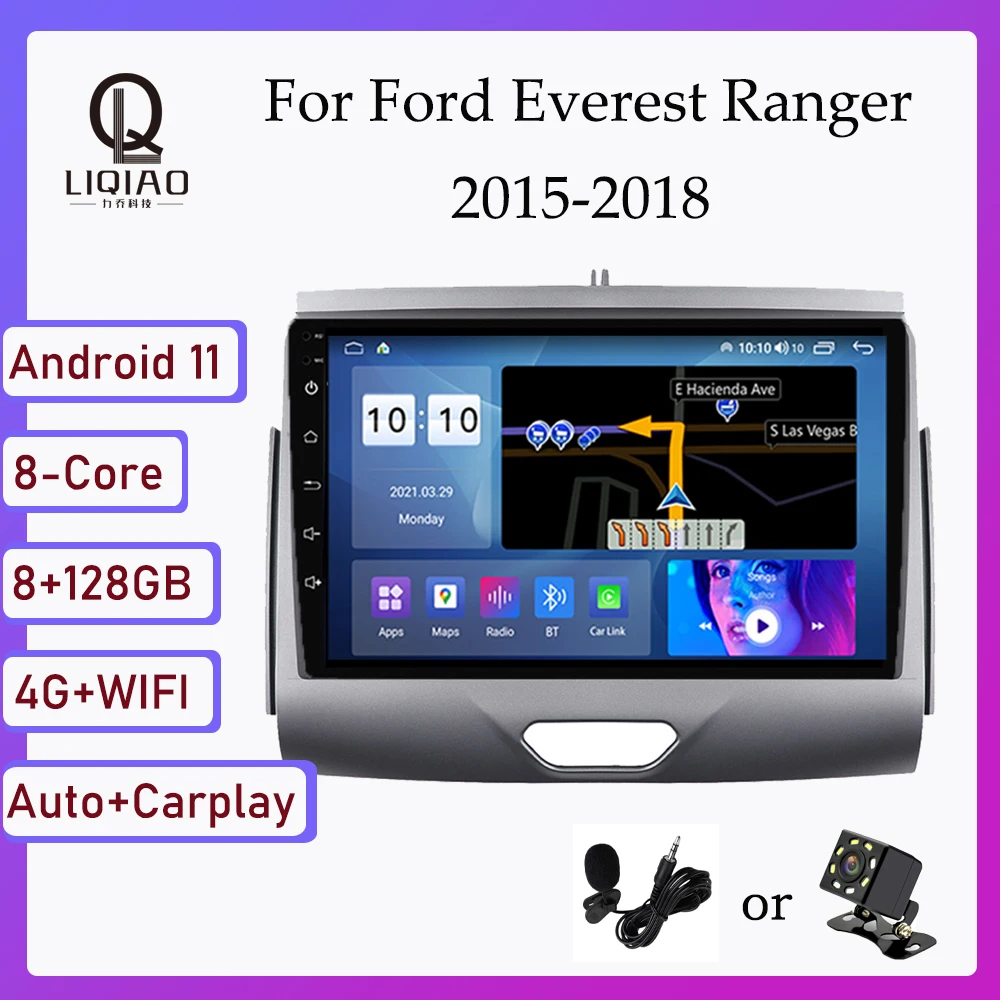 

2 din Автомобильный мультимедийный DVD-видеоплеер для Ford Everest Ranger 2015 2016 2017 2018 встроенный Carplay Bluetooth DSP RDS FM AM 4G BT