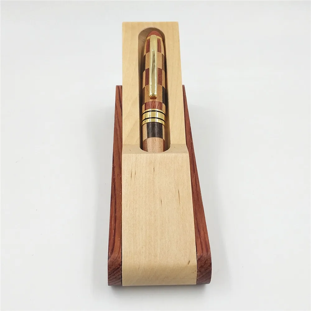 

One Set fountain pen with wood Case 0.7 mm Pear Wood and Maple Wood Writing Materials for signature