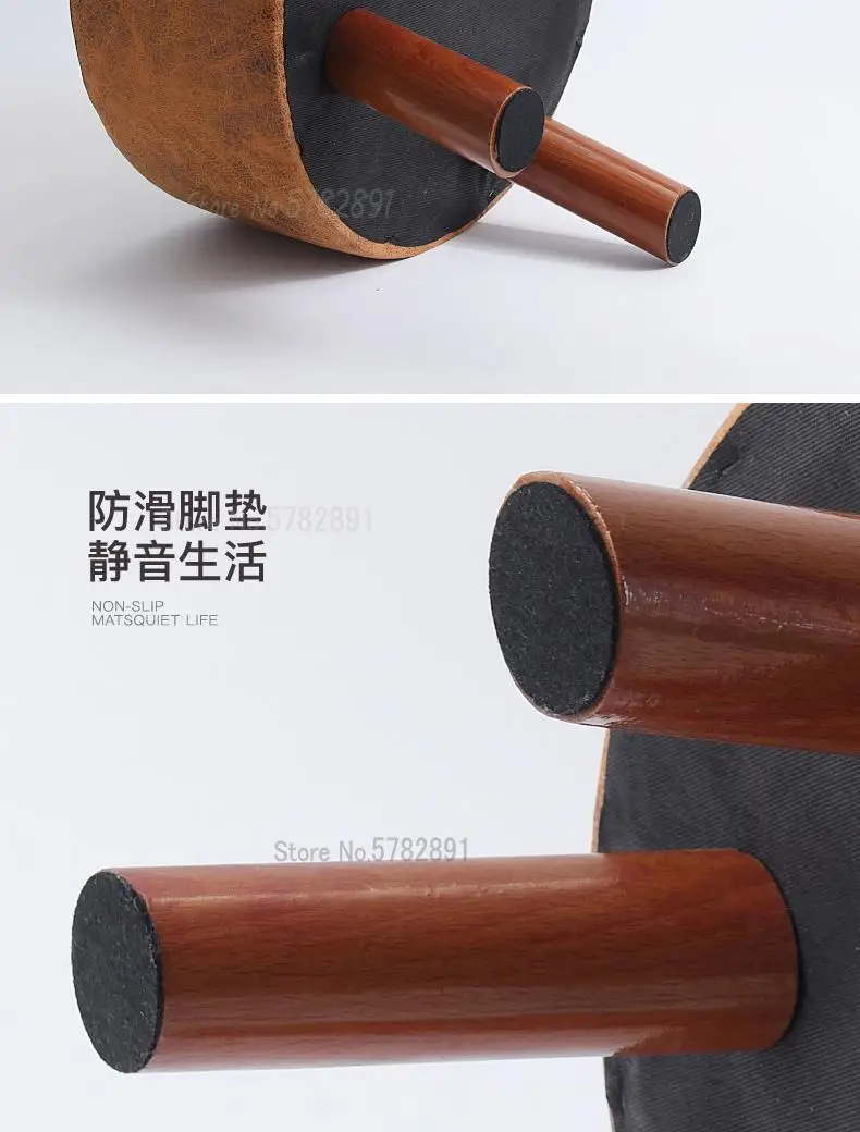 Табурет большого диаметра из массива дерева в европейском и американском стиле