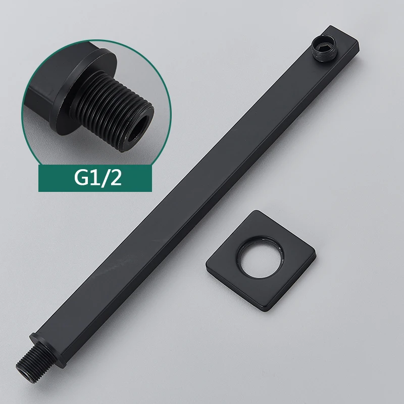 Rozin Black G1/2 Wall Mounted Shower Arm Free Shipping Stainless Steel Head Holder Gold Fixed Pipe for Set | Обустройство дома