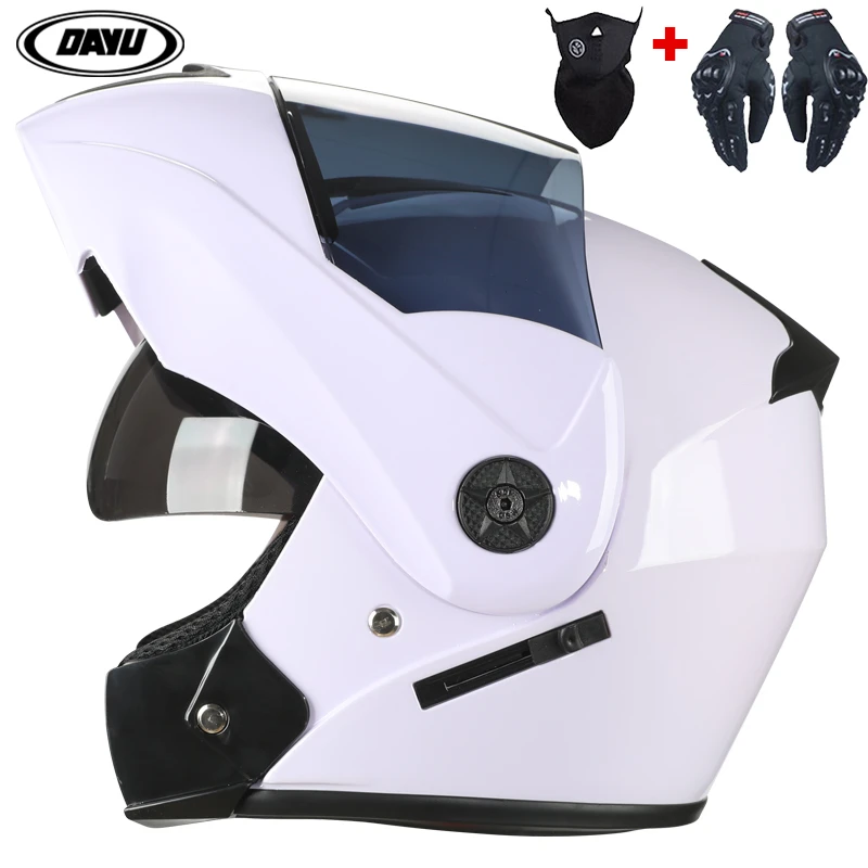 

2021 DOT Motorcycle flip up motorbike helmet Modular Dual Lens casque cross full face bicycle helmet for women man kids casco XL
