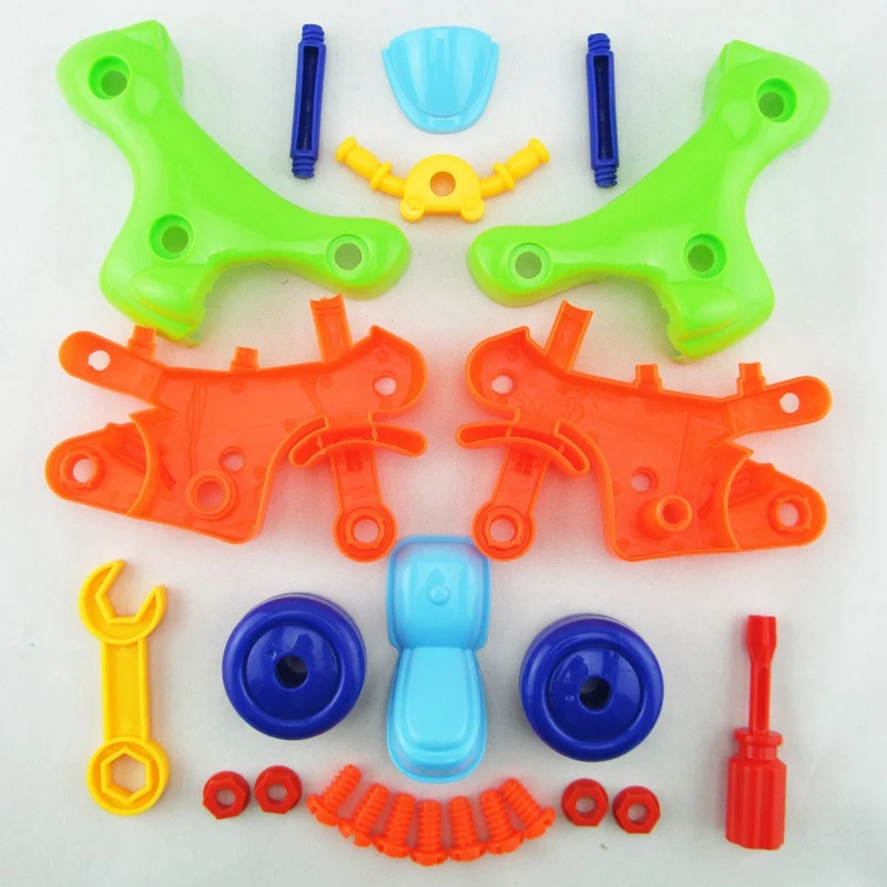 

Baby Toys Early Education Diy Screw Nut Group Installed Plastic 3D Puzzle Disassembly Motorcycle Kids Toys For Children Jigsaw