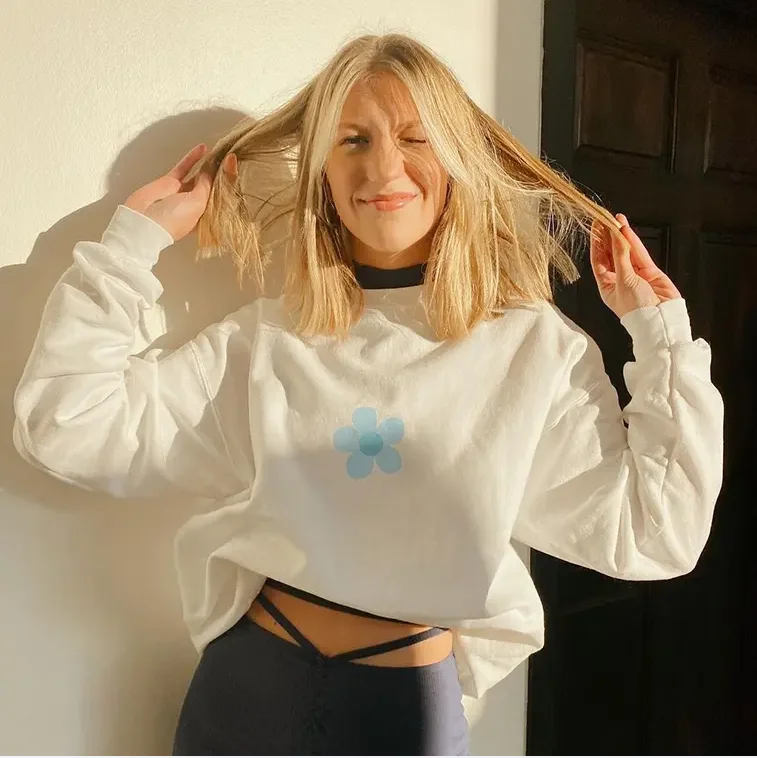 

Женский свитер y2k, свободный стильный пуловер с цветочным принтом, топы с длинным рукавом и круглым вырезом, женские свитшоты, уличная одежд...