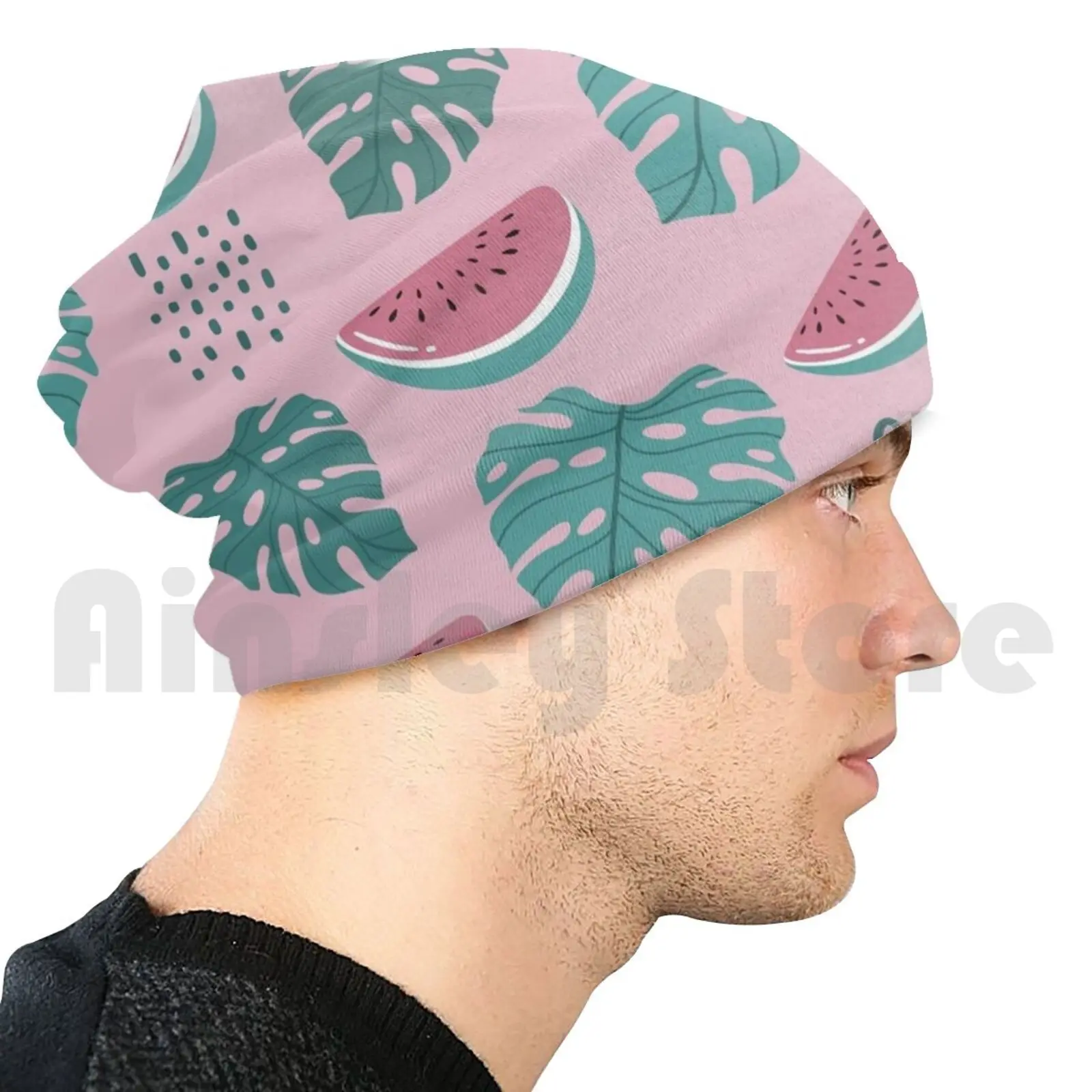 Тропические фрукты вязаная шапка с узором хеджирования Кепки Сделай Сам Печать