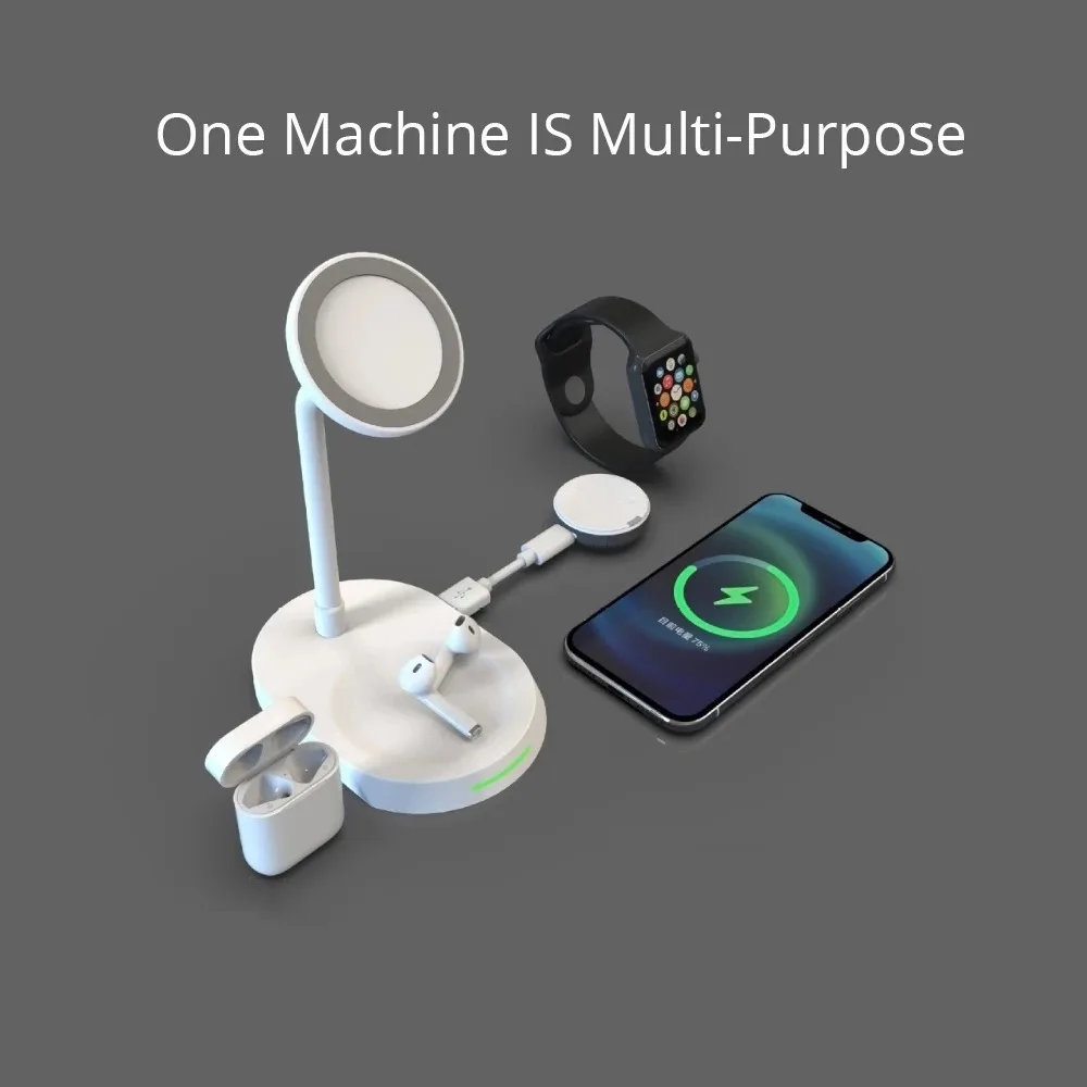 2022 new 2 in 1 20w qi magentic wireless charger stand pad fast charging for iphone 13 12 pro max mini airpods 3 pro apple watch free global shipping